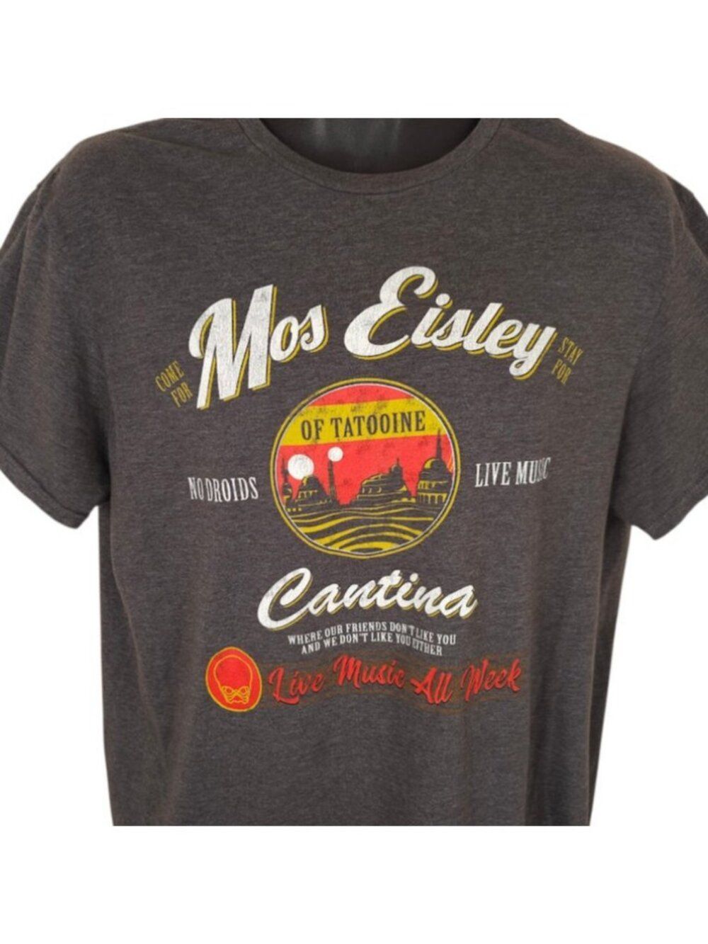 Star Wars T Shirt Mens Size Large Gray Mos Eisley Cantina Tatooine
